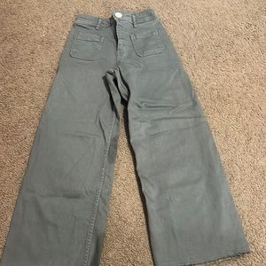 Zara jeans, Sage green, 11-12 kids, High- Wasted